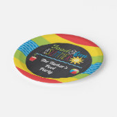 おもしろいのサンプールのパーティーカラフルChalkboard ペーパープレート (アングル)