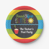 おもしろいのサンプールのパーティーカラフルChalkboard ペーパープレート (正面)