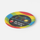 おもしろいのサンプールのパーティーカラフルChalkboard ペーパープレート (アングル)