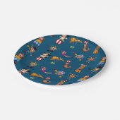 おもしろいのサーカスのパーティーは漫画パターン青行動します ペーパープレート (アングル)