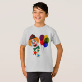 おもしろいのサーカスのピエロおよび気球 Tシャツ (正面フル)