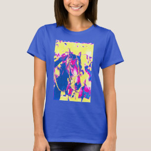 おもしろいのシアトルのたくさんの純血種の競馬馬の水彩画 Tシャツ
