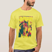 おもしろいのシアトルのたくさんの純血種の競馬馬の水彩画 Tシャツ (正面)