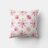 おもしろいのジオメトリキルトブロックパターン(ピンクと赤) クッション (裏面)