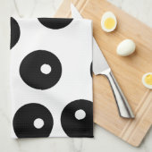 おもしろいのスタイリッシュな白黒パターン。 カスタム キッチンタオル (四つ折り)