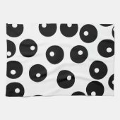 おもしろいのスタイリッシュな白黒パターン。 カスタム キッチンタオル (横)