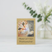 おもしろいのスタイルあなたの写真の名刺 名刺 (スタンド正面)