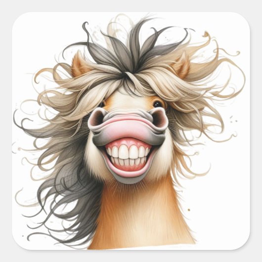 おもしろいのステッカー スクエアシール (正面)