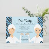 おもしろいのスパの女の子の誕生日のスパのパーティの招待状|のシマウマ 招待状 (スタンド正面)