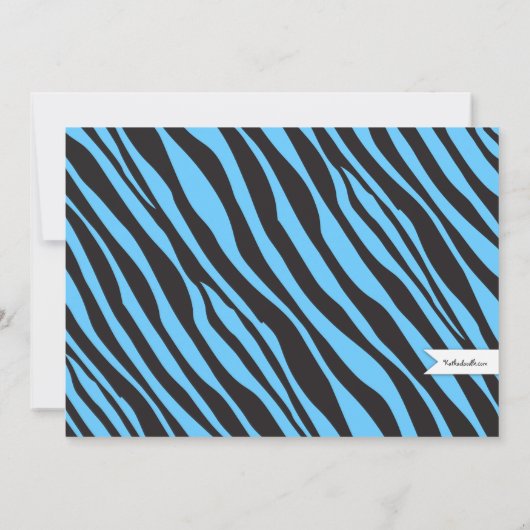 おもしろいのスパの女の子の誕生日のスパのパーティの招待状|のシマウマ 招待状 (裏面)