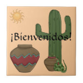 おもしろいのスペイン人の歓迎の南西砂漠場面 タイル (正面)