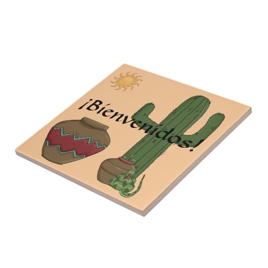 おもしろいのスペイン人の歓迎の南西砂漠場面 タイル (側面)