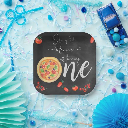 おもしろいのスライス、最初のピザ誕生日 ペーパープレート (パーティー)