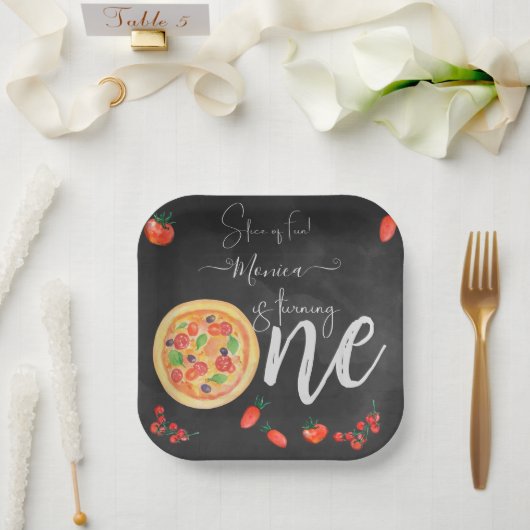 おもしろいのスライス、最初のピザ誕生日 ペーパープレート (ウェディング)