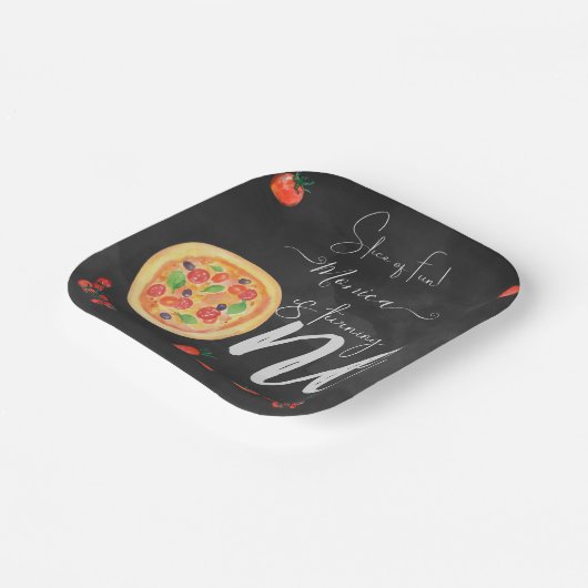 おもしろいのスライス、最初のピザ誕生日 ペーパープレート (傾斜あり)