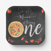 おもしろいのスライス、最初のピザ誕生日 ペーパープレート (正面)