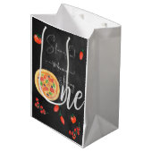 おもしろいのスライス、最初のピザ誕生日 ミディアムペーパーバッグ (正面アングル)