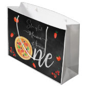 おもしろいのスライス、最初のピザ誕生日 ラージペーパーバッグ (裏面アングル)