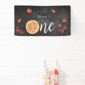 おもしろいのスライス、最初のピザ誕生日 横断幕 (インサイチュ)