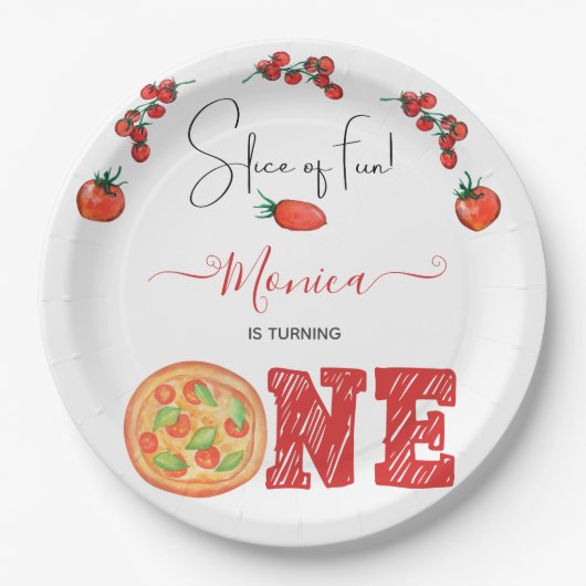 おもしろいのスライス、最初の誕生日 ペーパープレート (正面)