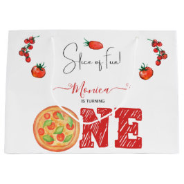 おもしろいのスライス、最初の誕生日 ラージペーパーバッグ