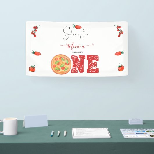 おもしろいのスライス、最初の誕生日 横断幕 (トレードショー)