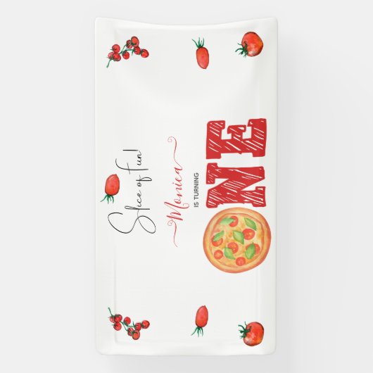 おもしろいのスライス、最初の誕生日 横断幕 (縦)