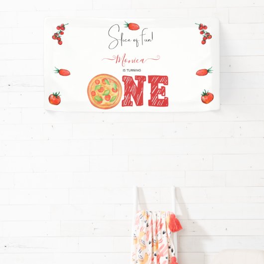 おもしろいのスライス、最初の誕生日 横断幕 (インサイチュ)