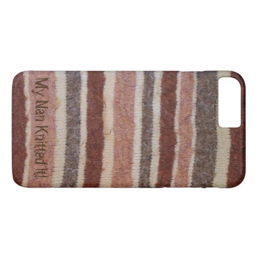 おもしろいのスローガンを持つ、みすぼらしいシックなニットストライプブラウン Case-Mate iPhoneケース (裏面(横))