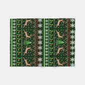 おもしろいのトナカイのクリスマスのセーター フリースブランケット (正面(横))