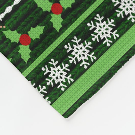 おもしろいのトナカイのクリスマスのセーター フリースブランケット (角)