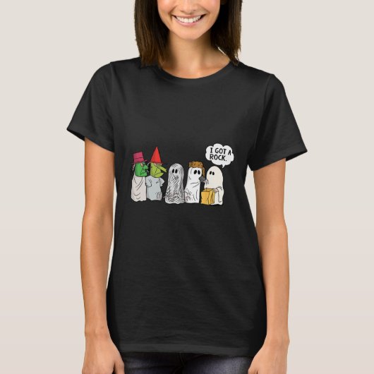 おもしろいのトリックまたはハロウィーンの幽霊の衣装得I A Tシャツ (正面)