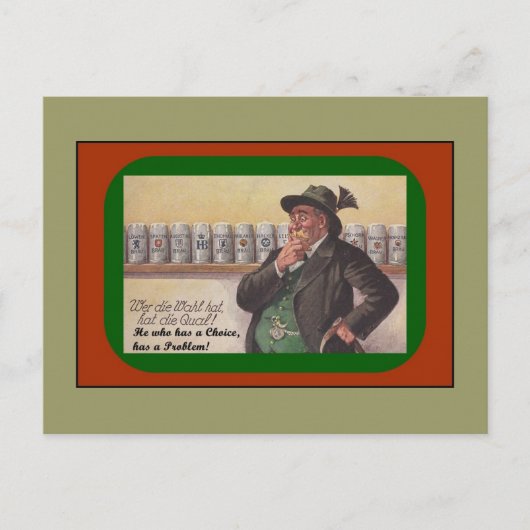 おもしろいのドイツの諺の郵便はがきの~彼にWHO CHOICE~があります ポストカード (正面)