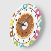 おもしろいのドーナツ店パターン柱時計 ラージ壁時計 (傾斜)