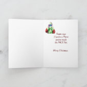 おもしろいのナースのクリスマスはサンタクロースを望みます シーズンカード (内部)