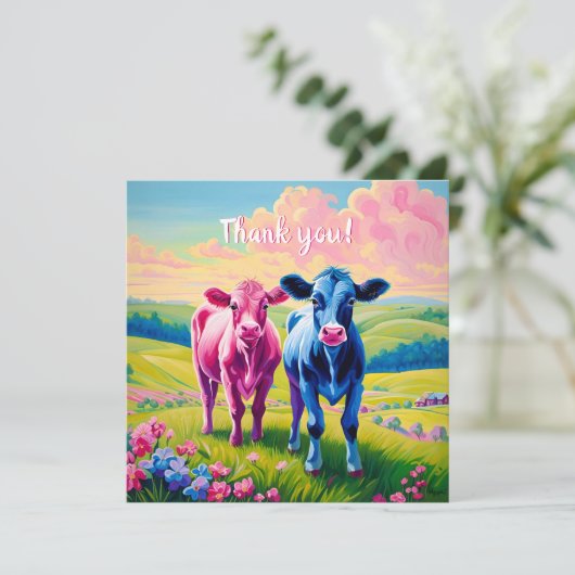 おもしろいのハイファーまたはブルジェンダーの表示 サンキューカード (スタンド正面)