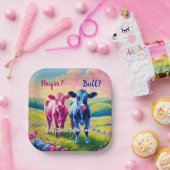 おもしろいのハイファーまたはブルジェンダーの表示 ペーパープレート (パーティー)