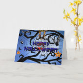 おもしろいのハッピーハローウィンカード カード (黄色い花)