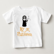 おもしろいのハロウィンのベビーのTシャツ-私の最初ハロウィン
