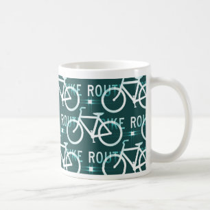 おもしろいのバイクのルートのFixieのバイクのサイクリストパターン コーヒーマグカップ