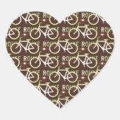 おもしろいのバイクのルートのFixieのバイクのサイクリストパターン ハートシール (正面)