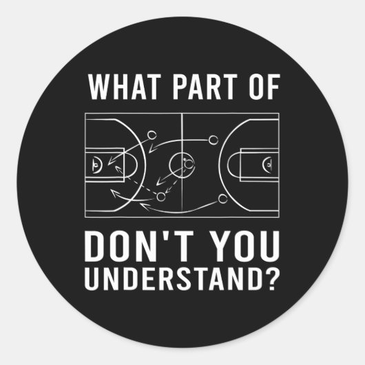 おもしろいのバスケ男性へットコーチ女性戦術図 ラウンドシール (正面)