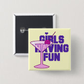 おもしろいのバチェロレッテのTシャツおよびギフトを持っている女の子 缶バッジ (正面&裏面)