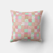 おもしろいのパステル調のヴィンテージのぼろぼろのシックなパッチワークパターン クッション (裏面)