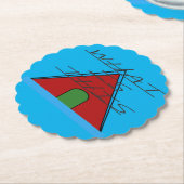 おもしろいのパズル語の質問ブルーとダークレッド ペーパーコースター (アングル)