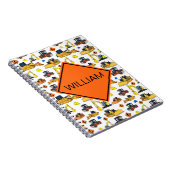 おもしろいのパーソナライズな建築車パターン ノートブック (右側)