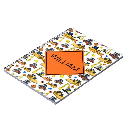 おもしろいのパーソナライズな建築車パターン ノートブック (左側)