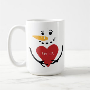 おもしろいのパーソナライズな雪だるまのコーヒー・マグ コーヒーマグカップ