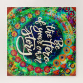 おもしろいのヒーローの物語の感動的引用文 ジグソーパズル (横)