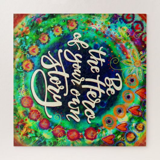 おもしろいのヒーローの物語の感動的引用文 ジグソーパズル (横)